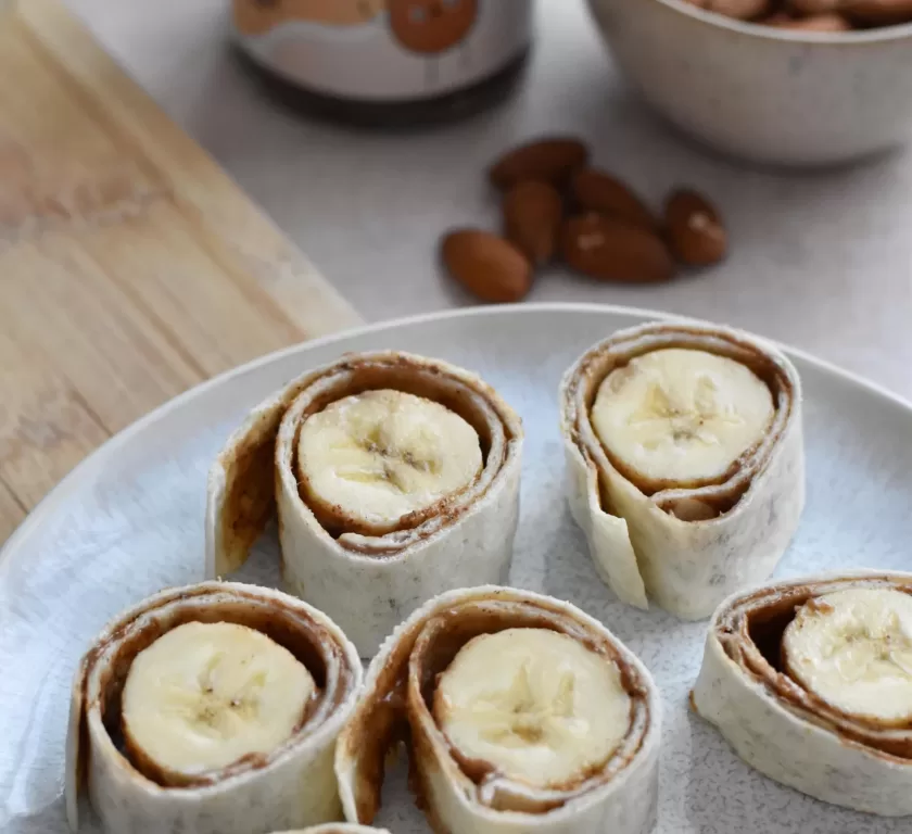 Wrap met banaan en notenpasta